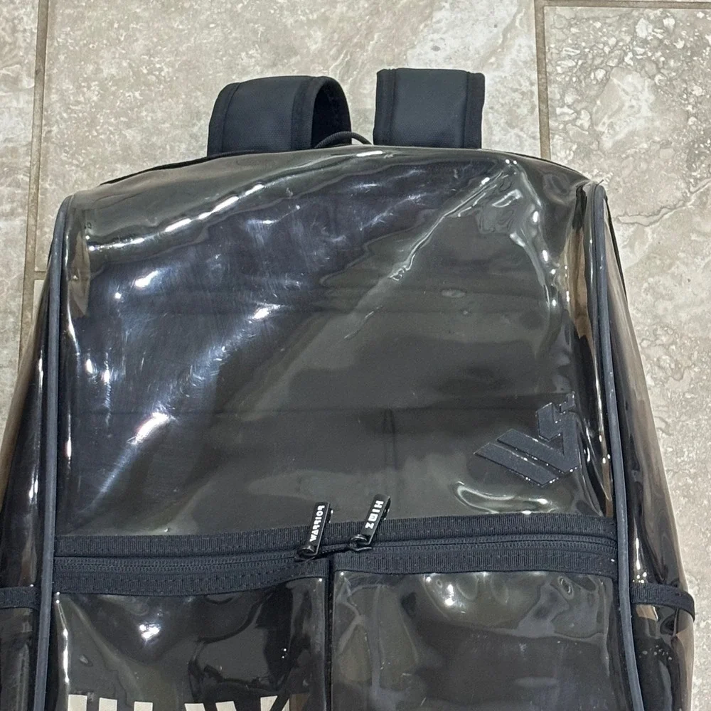 Himz Warrior Transparent Black PVC Backpack Men Stadium Approved Bag